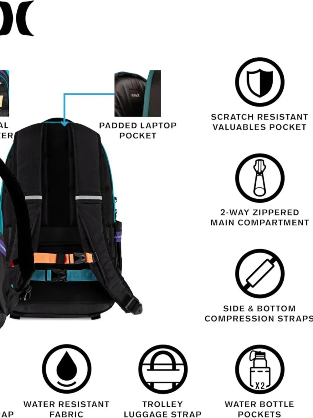 Hurley Unity Red Joshua Commuter Travel Backpack/NWT